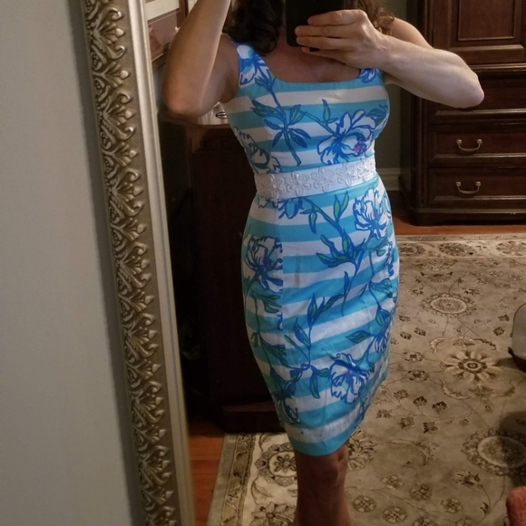 Lilly Pulitzer Stripe beaded sleeveless dress 2 - Picture 8 of 11